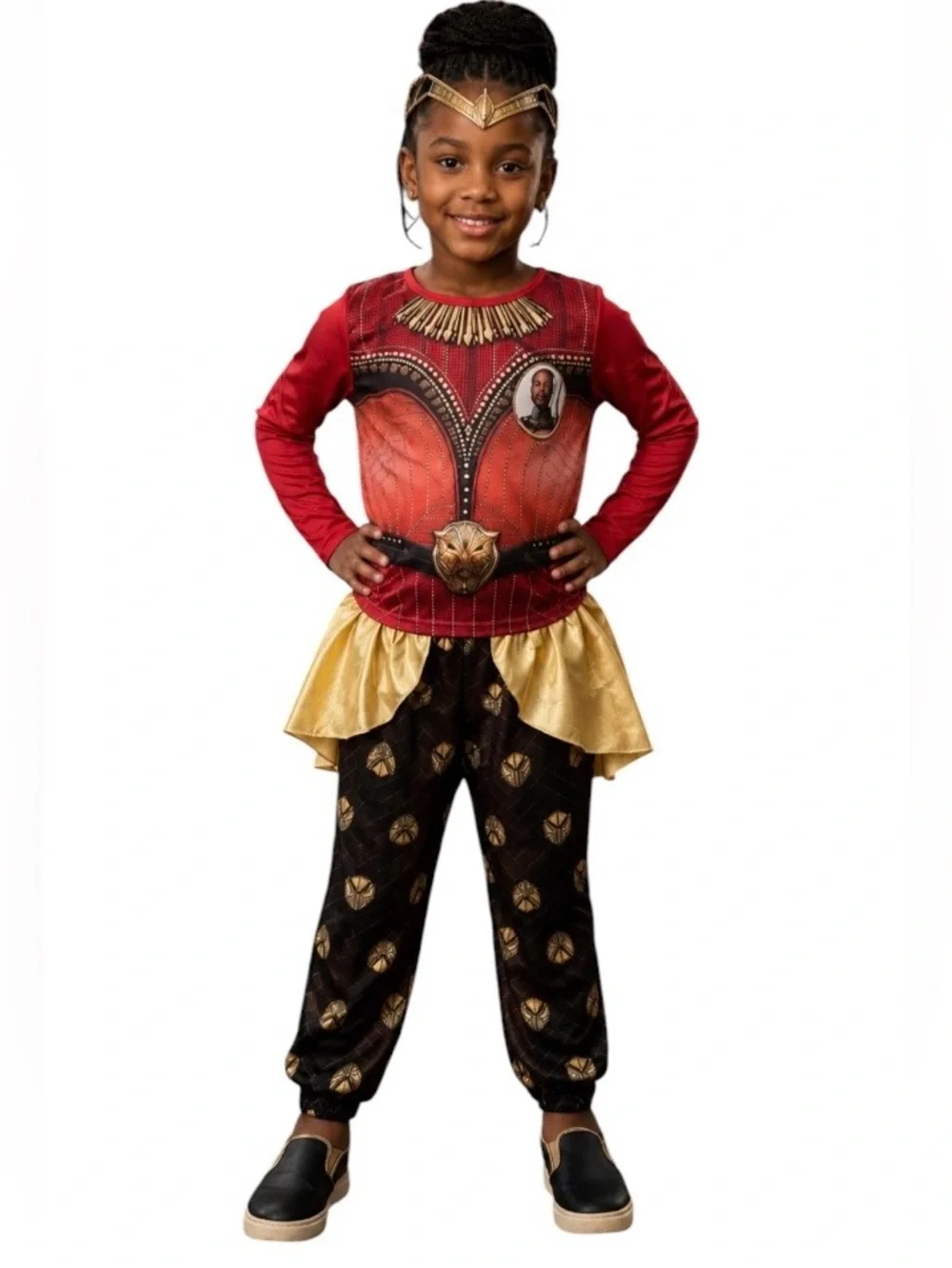 Wakanda Forever Black Red Panther Long-sleeve Halloween Costume Size: 4/5.